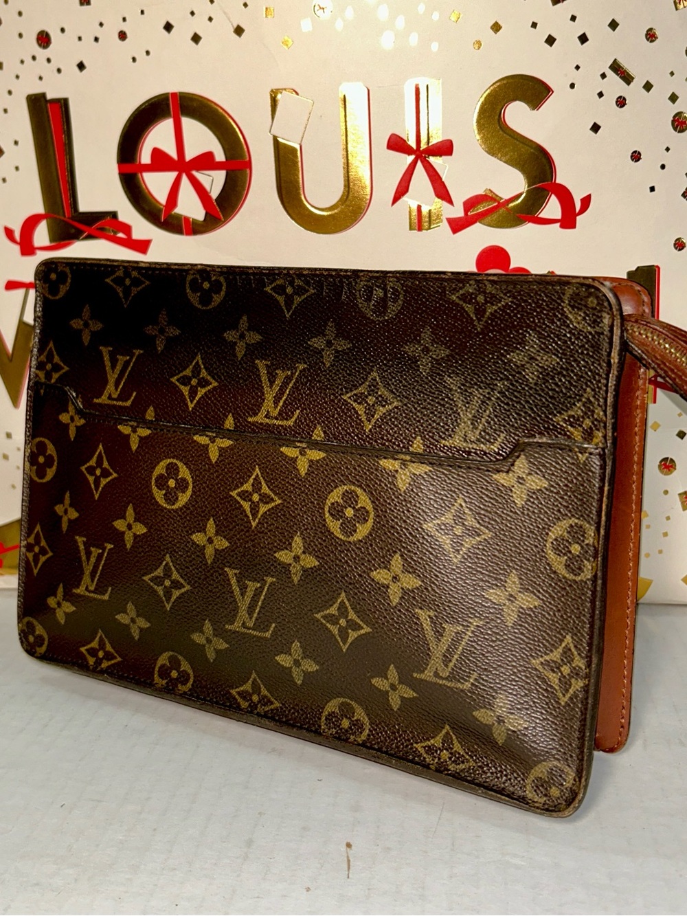 LOUIS VUITTON Monogram unisex Zip Clutch